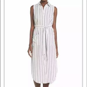 Glamorous Dress Small 9268 Shirt Belt Slits White